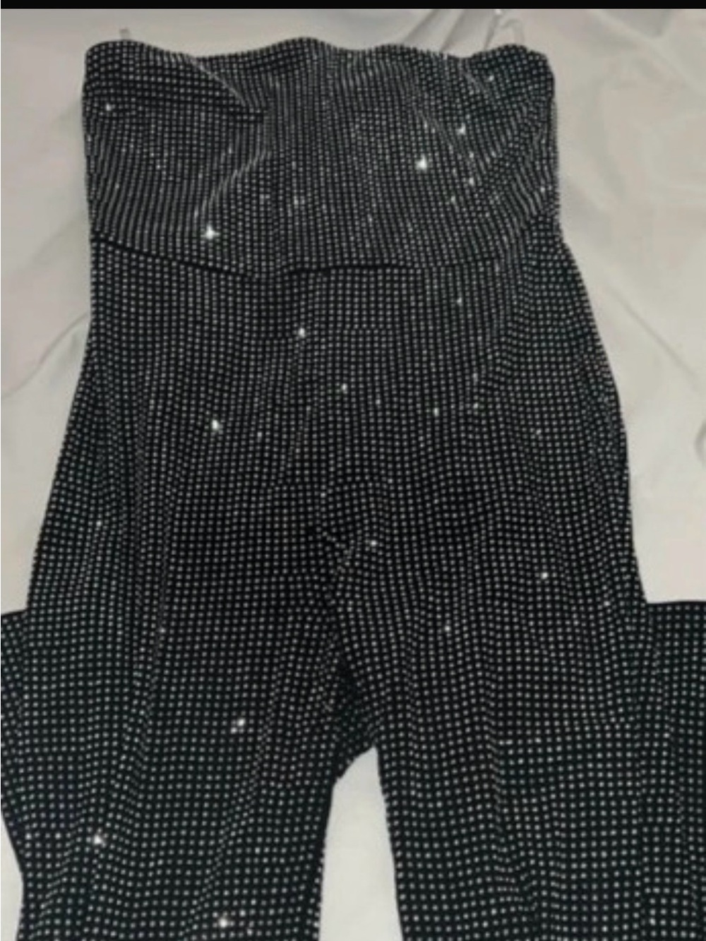 Windsor Strapless Black Jumpsuit with Silver Rhinestones